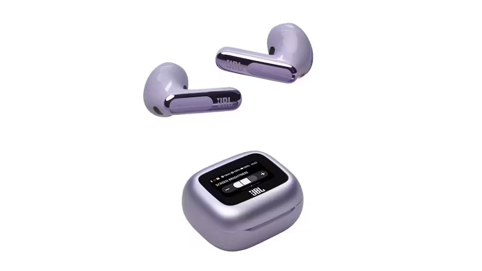 JBL Live Beam 3, Écouteurs sans fil avec oreillettes, Bluetooth, jusqu'à 48 h d'autonomie, Réduction de Bruit Active, son haute fidélité JBL Signature, étanches à l'eau IP55, bleu