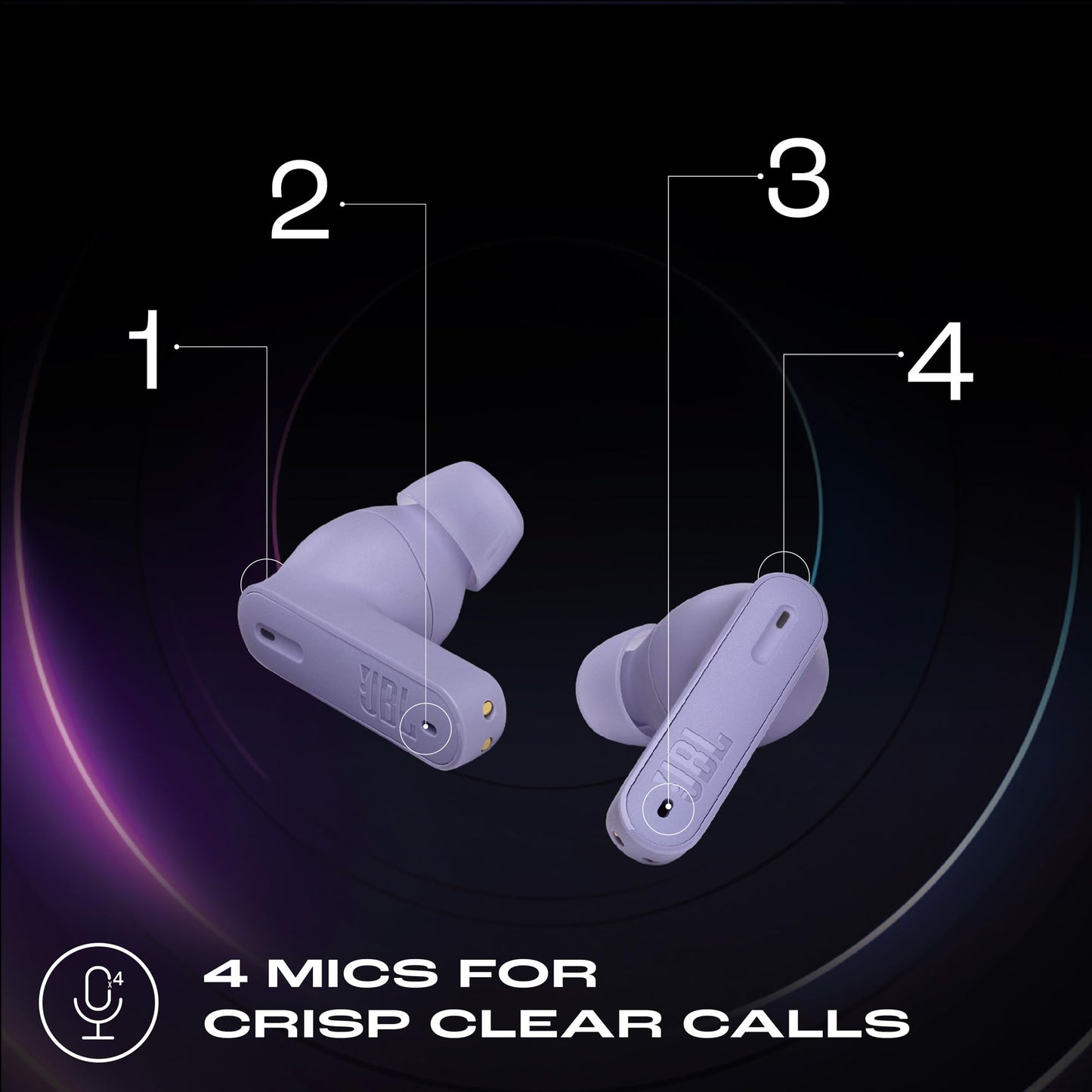 JBL Tune Beam, Écouteurs sans fil avec Réduction de Bruit, Bluetooth 5.3, autonomie jusqu'à 48 h, charge rapide, son JBL Pure Bass, bleus