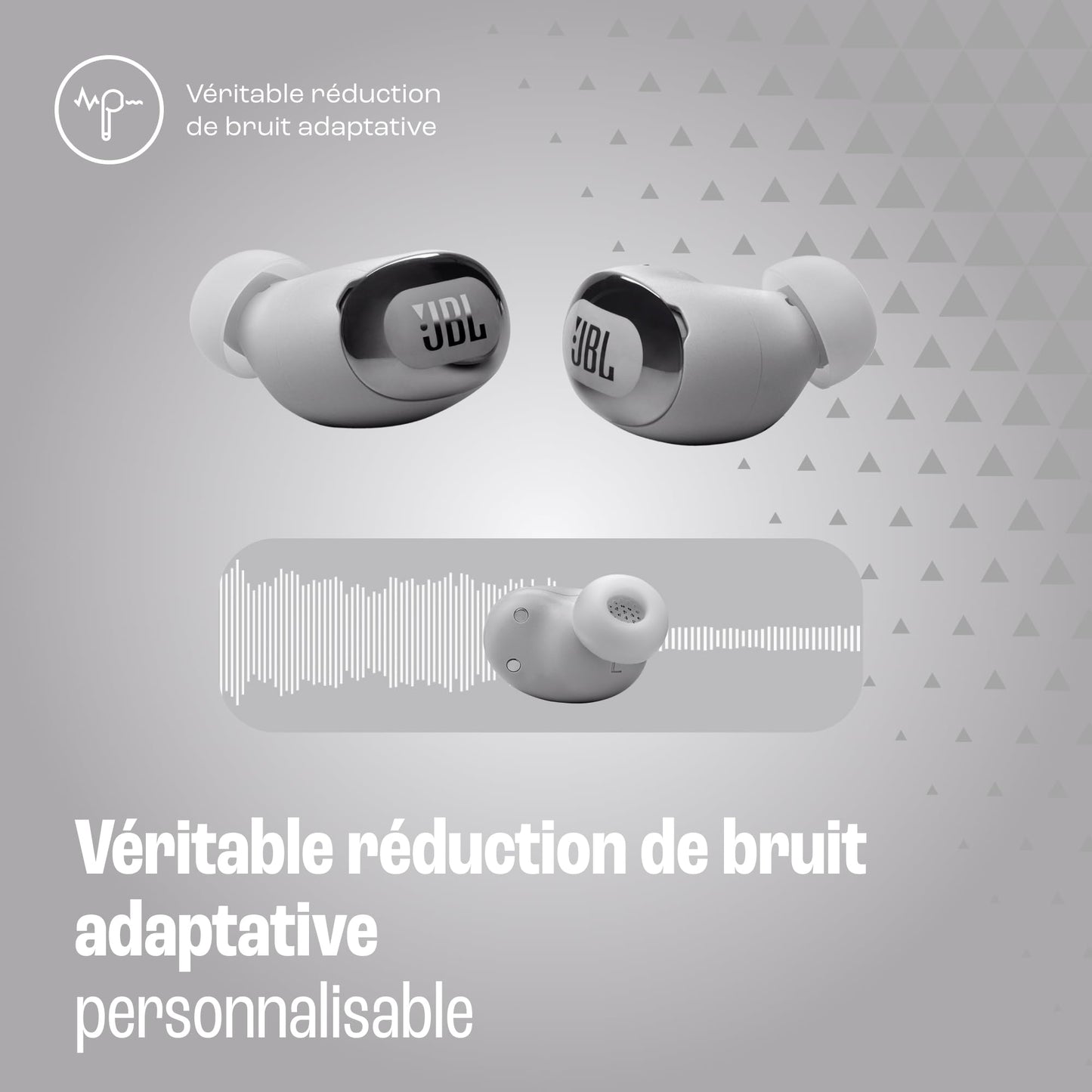JBL Live Beam 3, Écouteurs sans fil avec oreillettes, Bluetooth, jusqu'à 48 h d'autonomie, Réduction de Bruit Active, son haute fidélité JBL Signature, étanches à l'eau IP55, bleu