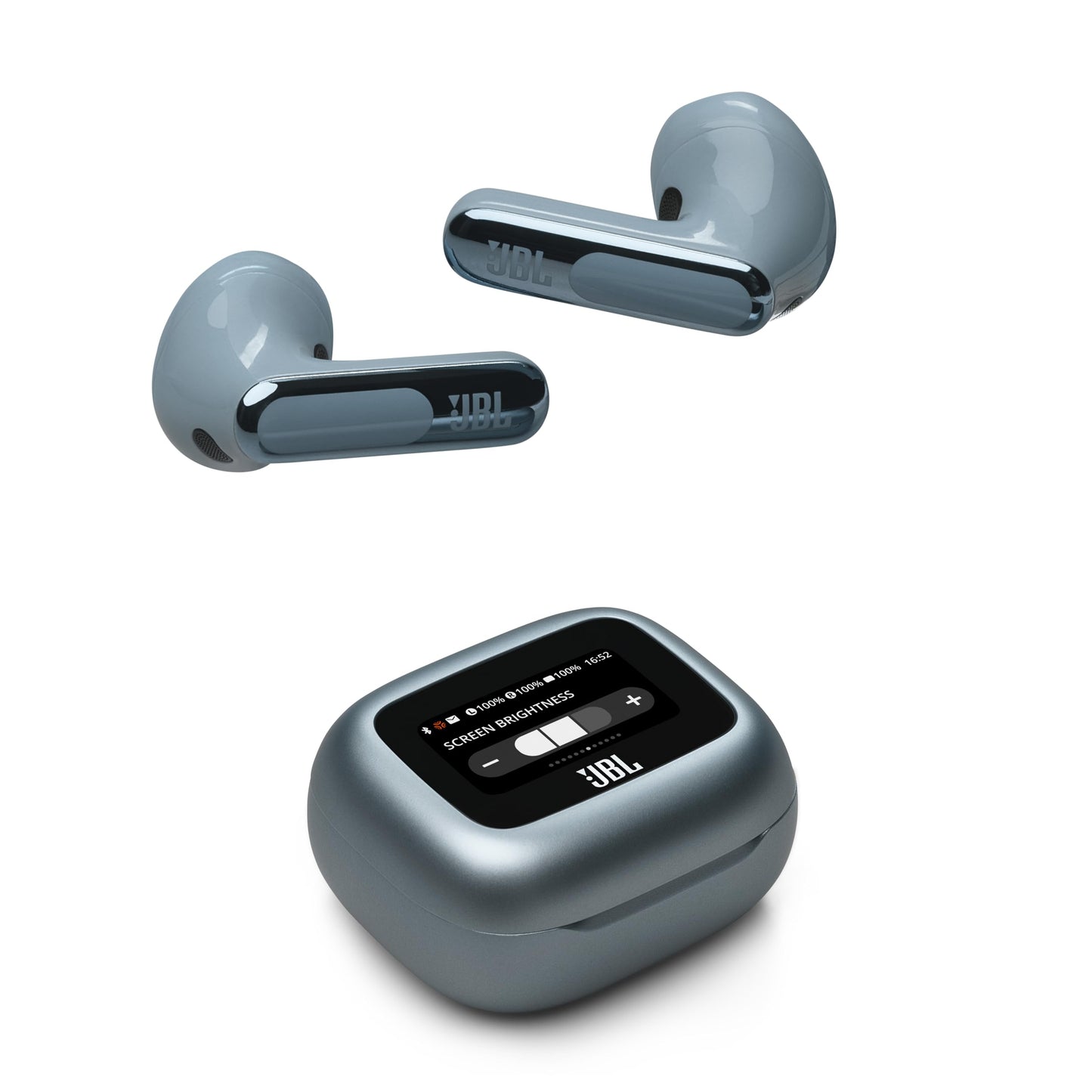 JBL Live Beam 3, Écouteurs sans fil avec oreillettes, Bluetooth, jusqu'à 48 h d'autonomie, Réduction de Bruit Active, son haute fidélité JBL Signature, étanches à l'eau IP55, bleu