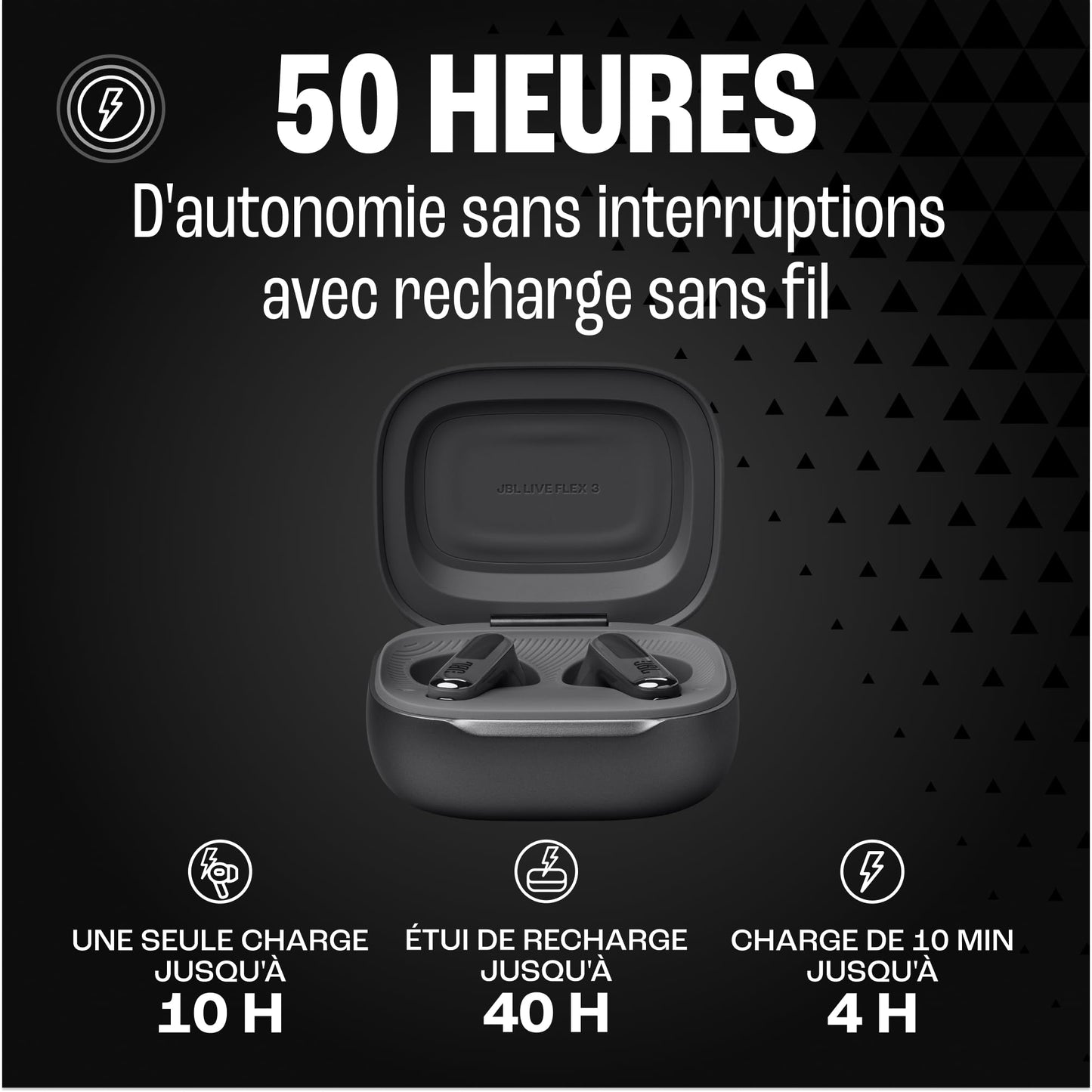 JBL Live Beam 3, Écouteurs sans fil avec oreillettes, Bluetooth, jusqu'à 48 h d'autonomie, Réduction de Bruit Active, son haute fidélité JBL Signature, étanches à l'eau IP55, bleu