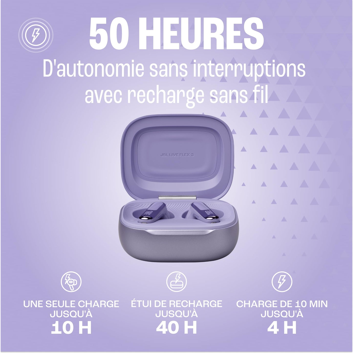 JBL Live Beam 3, Écouteurs sans fil avec oreillettes, Bluetooth, jusqu'à 48 h d'autonomie, Réduction de Bruit Active, son haute fidélité JBL Signature, étanches à l'eau IP55, bleu