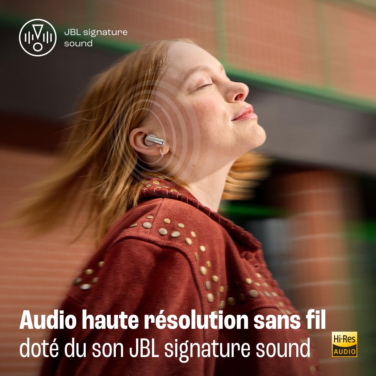 JBL Live Beam 3, Écouteurs sans fil avec oreillettes, Bluetooth, jusqu'à 48 h d'autonomie, Réduction de Bruit Active, son haute fidélité JBL Signature, étanches à l'eau IP55, bleu