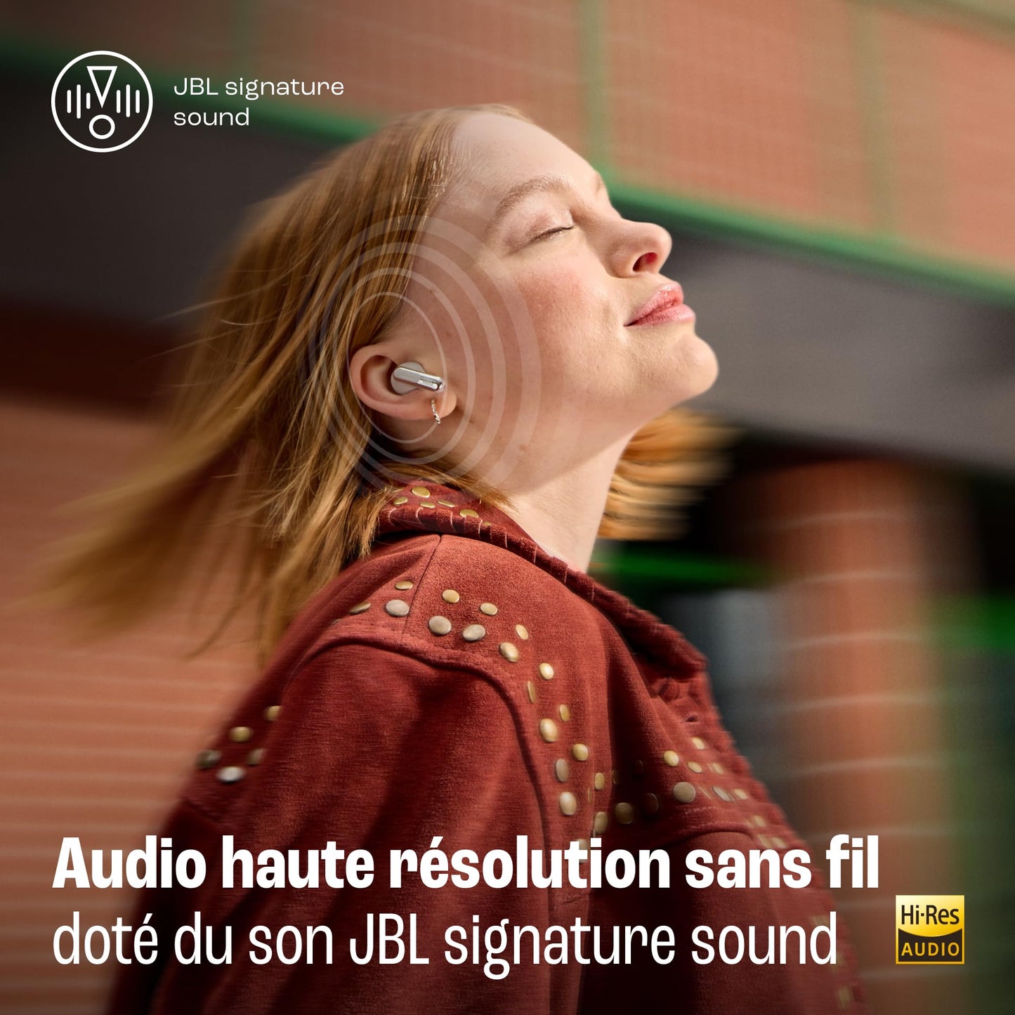 JBL Live Beam 3, Écouteurs sans fil avec oreillettes, Bluetooth, jusqu'à 48 h d'autonomie, Réduction de Bruit Active, son haute fidélité JBL Signature, étanches à l'eau IP55, bleu