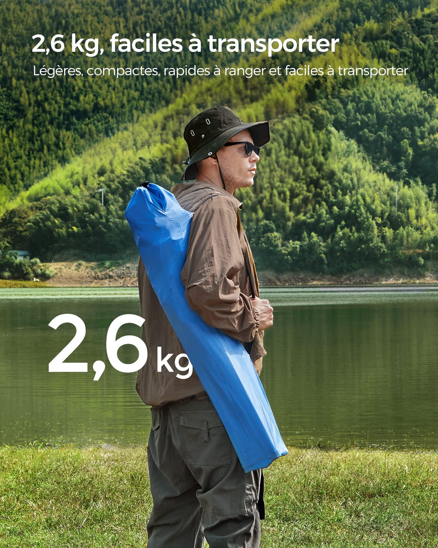 SONGMICS Chaise Pliante Camping, Lot de 2, Chaise de Pêche Extérieur, Dossier Haut, Accoudoir, Porte-gobelet, Portable, Pliable, Capacité 150 kg, Camping, Jardin, Pêche, Terrasse, Noir GCB08BK