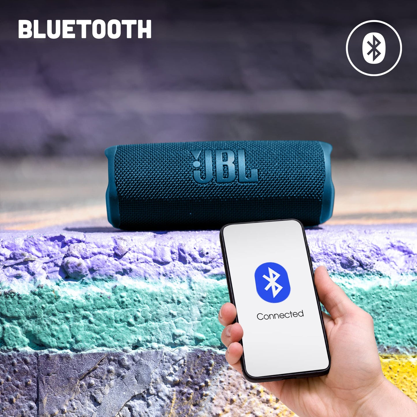 JBL Flip 6 – Enceinte Bluetooth portable et étanche à l'eau et à la poussière, haut-parleur haute fréquence pour des basses profondes, 12 heures d'autonomie, en bleu